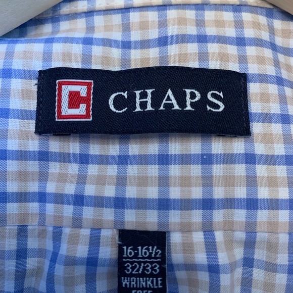 Chaps Plaid Men’s Shirt size 16-161/2. Wrinkle free - Picture 4 of 4